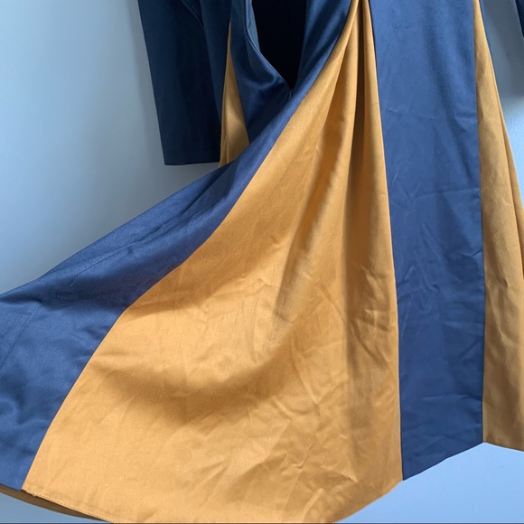 Carlucci Colorblock Pleated Dress mustard - Picture 8 of 9